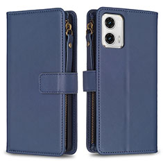 Custodia Portafoglio In Pelle Cover con Supporto B25F per Motorola Moto G73 5G Blu