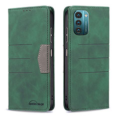 Custodia Portafoglio In Pelle Cover con Supporto B26F per Nokia G11 Verde
