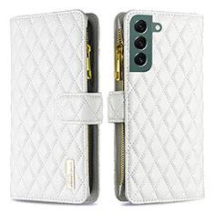 Custodia Portafoglio In Pelle Cover con Supporto BF1 per Samsung Galaxy S22 5G Bianco