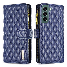 Custodia Portafoglio In Pelle Cover con Supporto BF1 per Samsung Galaxy S22 5G Blu