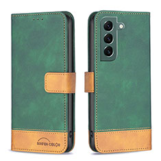 Custodia Portafoglio In Pelle Cover con Supporto BF1 per Samsung Galaxy S22 Plus 5G Verde