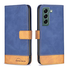 Custodia Portafoglio In Pelle Cover con Supporto BF2 per Samsung Galaxy S22 5G Blu