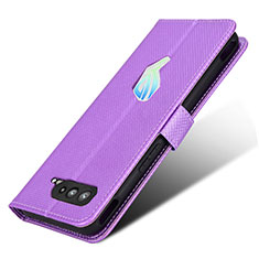 Custodia Portafoglio In Pelle Cover con Supporto BY1 per Asus ROG Phone 5 Ultimate Viola
