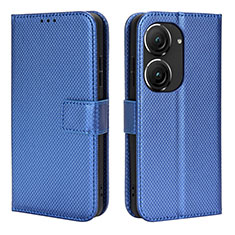 Custodia Portafoglio In Pelle Cover con Supporto BY1 per Asus Zenfone 9 Blu