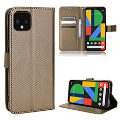 Custodia Portafoglio In Pelle Cover con Supporto BY1 per Google Pixel 4 XL Marrone