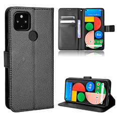 Custodia Portafoglio In Pelle Cover con Supporto BY1 per Google Pixel 4a 5G Nero