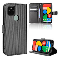 Custodia Portafoglio In Pelle Cover con Supporto BY1 per Google Pixel 5 Nero