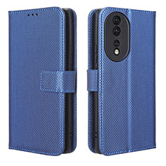 Custodia Portafoglio In Pelle Cover con Supporto BY1 per Huawei Honor 80 5G Blu