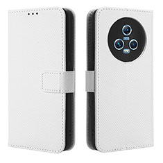 Custodia Portafoglio In Pelle Cover con Supporto BY1 per Huawei Honor Magic5 5G Bianco