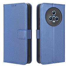 Custodia Portafoglio In Pelle Cover con Supporto BY1 per Huawei Honor Magic5 5G Blu