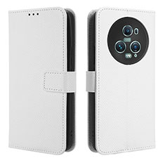 Custodia Portafoglio In Pelle Cover con Supporto BY1 per Huawei Honor Magic5 Pro 5G Bianco