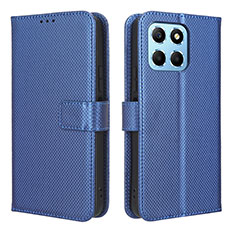 Custodia Portafoglio In Pelle Cover con Supporto BY1 per Huawei Honor X6 5G Blu