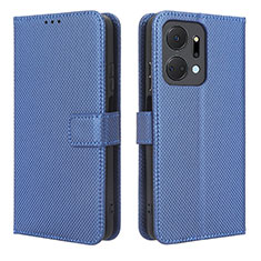 Custodia Portafoglio In Pelle Cover con Supporto BY1 per Huawei Honor X7a Blu