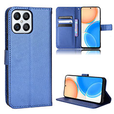 Custodia Portafoglio In Pelle Cover con Supporto BY1 per Huawei Honor X8 4G Blu