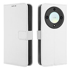 Custodia Portafoglio In Pelle Cover con Supporto BY1 per Huawei Honor X9a 5G Bianco