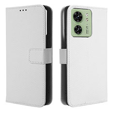 Custodia Portafoglio In Pelle Cover con Supporto BY1 per Motorola Moto Edge (2023) 5G Bianco
