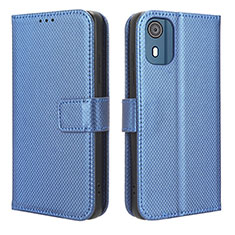 Custodia Portafoglio In Pelle Cover con Supporto BY1 per Nokia C02 Blu