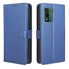 Custodia Portafoglio In Pelle Cover con Supporto BY1 per Nokia XR21 Blu