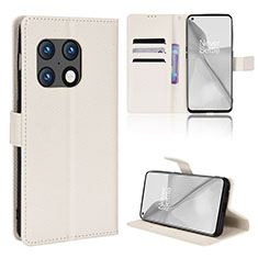 Custodia Portafoglio In Pelle Cover con Supporto BY1 per OnePlus 10 Pro 5G Bianco