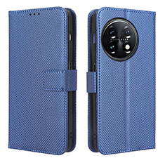 Custodia Portafoglio In Pelle Cover con Supporto BY1 per OnePlus 11 5G Blu