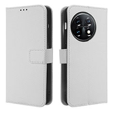 Custodia Portafoglio In Pelle Cover con Supporto BY1 per OnePlus 11R 5G Bianco
