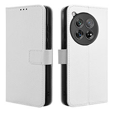 Custodia Portafoglio In Pelle Cover con Supporto BY1 per OnePlus 12 5G Bianco