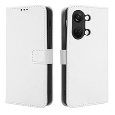 Custodia Portafoglio In Pelle Cover con Supporto BY1 per OnePlus Ace 2V 5G Bianco