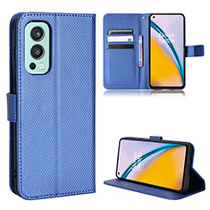 Custodia Portafoglio In Pelle Cover con Supporto BY1 per OnePlus Nord 2 5G Blu