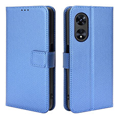 Custodia Portafoglio In Pelle Cover con Supporto BY1 per Oppo A98 5G Blu