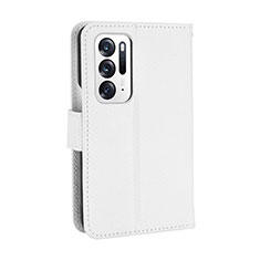 Custodia Portafoglio In Pelle Cover con Supporto BY1 per Oppo Find N 5G Bianco