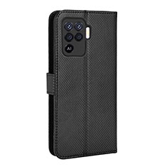 Custodia Portafoglio In Pelle Cover con Supporto BY1 per Oppo Reno5 Lite Nero