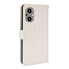 Custodia Portafoglio In Pelle Cover con Supporto BY1 per Oppo Reno7 Lite 5G Bianco