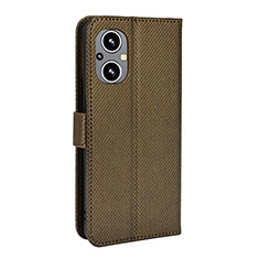 Custodia Portafoglio In Pelle Cover con Supporto BY1 per Oppo Reno7 Lite 5G Marrone