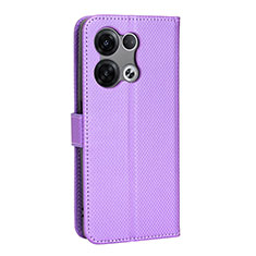 Custodia Portafoglio In Pelle Cover con Supporto BY1 per Oppo Reno8 Pro 5G Viola