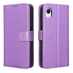 Custodia Portafoglio In Pelle Cover con Supporto BY1 per Samsung Galaxy A23s Viola