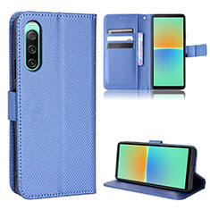 Custodia Portafoglio In Pelle Cover con Supporto BY1 per Sony Xperia 10 IV SO-52C Blu