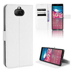 Custodia Portafoglio In Pelle Cover con Supporto BY1 per Sony Xperia 8 Bianco