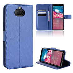 Custodia Portafoglio In Pelle Cover con Supporto BY1 per Sony Xperia 8 Lite Blu