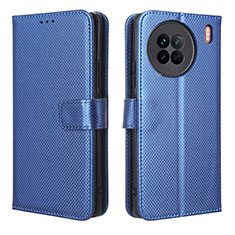 Custodia Portafoglio In Pelle Cover con Supporto BY1 per Vivo X90 5G Blu