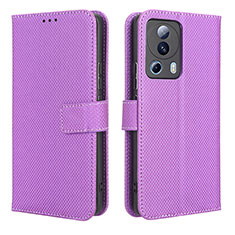 Custodia Portafoglio In Pelle Cover con Supporto BY1 per Xiaomi Civi 2 5G Viola