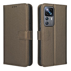 Custodia Portafoglio In Pelle Cover con Supporto BY1 per Xiaomi Mi 12T 5G Marrone