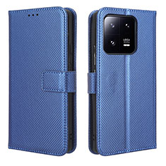 Custodia Portafoglio In Pelle Cover con Supporto BY1 per Xiaomi Mi 13 5G Blu