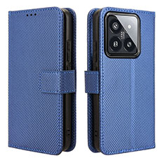 Custodia Portafoglio In Pelle Cover con Supporto BY1 per Xiaomi Mi 14 5G Blu