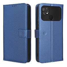 Custodia Portafoglio In Pelle Cover con Supporto BY1 per Xiaomi Poco C40 Blu