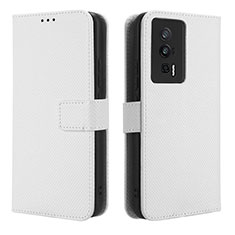 Custodia Portafoglio In Pelle Cover con Supporto BY1 per Xiaomi Poco F5 Pro 5G Bianco