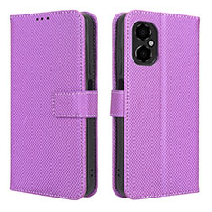 Custodia Portafoglio In Pelle Cover con Supporto BY1 per Xiaomi Poco M4 5G Viola