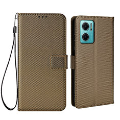 Custodia Portafoglio In Pelle Cover con Supporto BY1 per Xiaomi Redmi 10 Prime Plus 5G Marrone