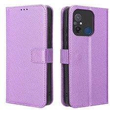 Custodia Portafoglio In Pelle Cover con Supporto BY1 per Xiaomi Redmi 11A 4G Viola