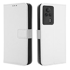 Custodia Portafoglio In Pelle Cover con Supporto BY1 per Xiaomi Redmi K60E 5G Bianco