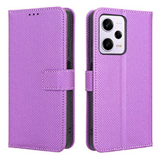 Custodia Portafoglio In Pelle Cover con Supporto BY1 per Xiaomi Redmi Note 12 Pro 5G Viola